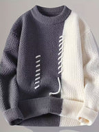 Swetway Men’s Color-Blocked Knit Sweater – Stylish Fall & Winter Pullover