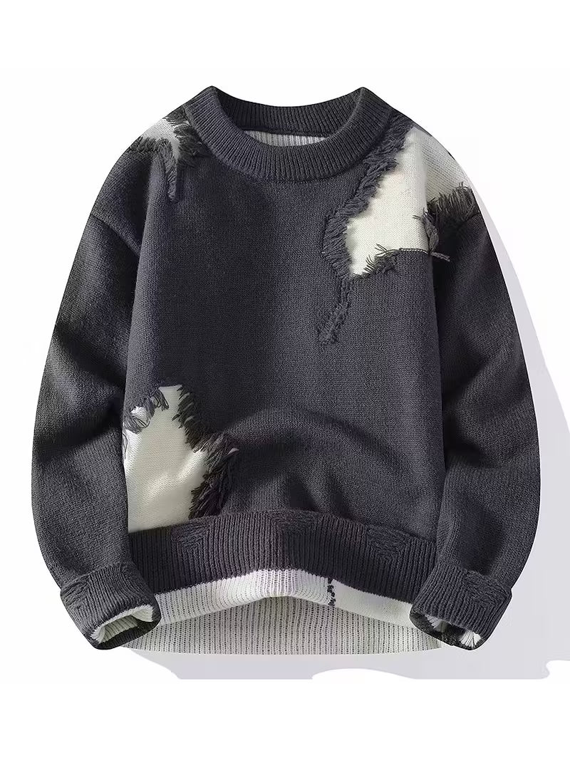 Swetway Men’s & Teen Boys’ Distressed Knit Sweater – Casual Pullover