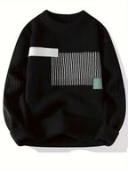 Swetway Men’s Geometric Pattern Sweater – Casual Crew Neck Pullover