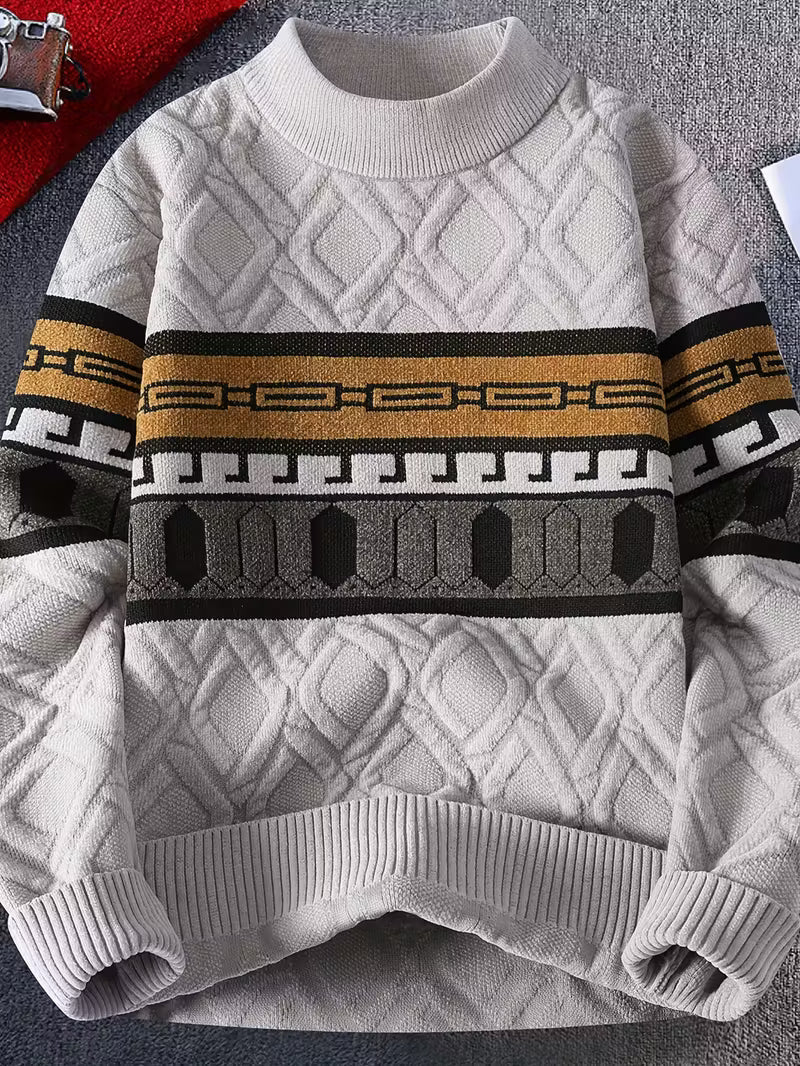 Swetway Men’s Korean Lazy Style Sweater – Relaxed Crew Neck Pullover