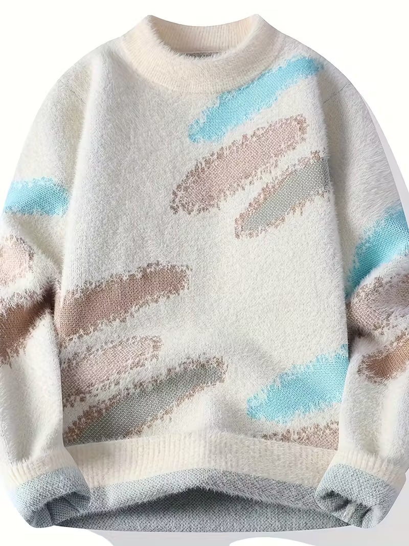 Swetway Men’s & Teen Casual Round Neck Sweater – Soft Beige Knit Pullover