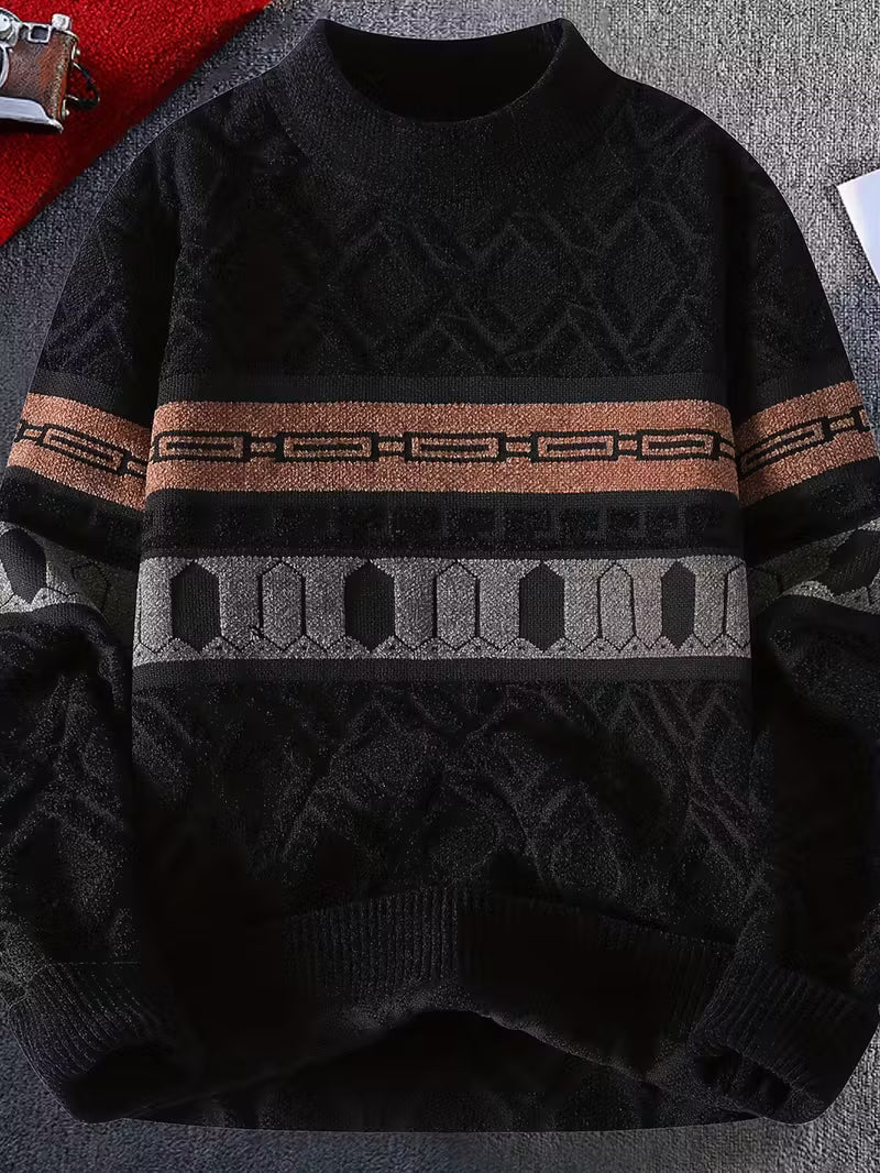 Swetway Men’s Korean Lazy Style Sweater – Relaxed Crew Neck Pullover