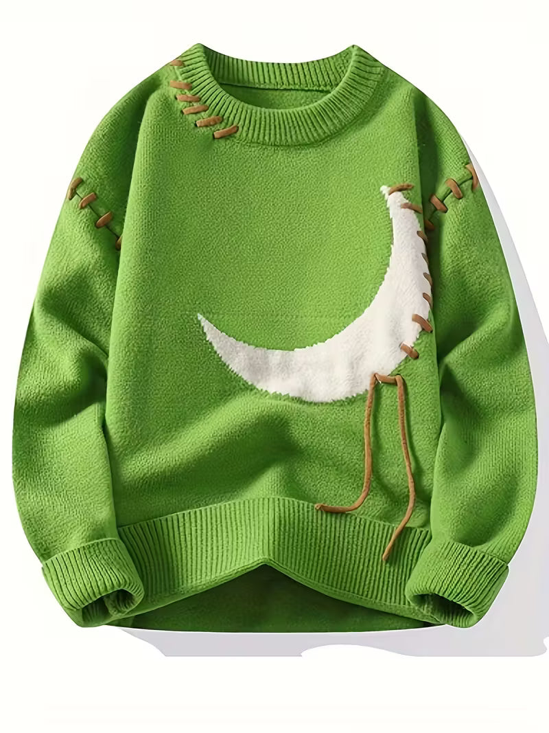 Swetway Men’s Loose Fit Distressed Sweater – Asymmetrical Hem, Black