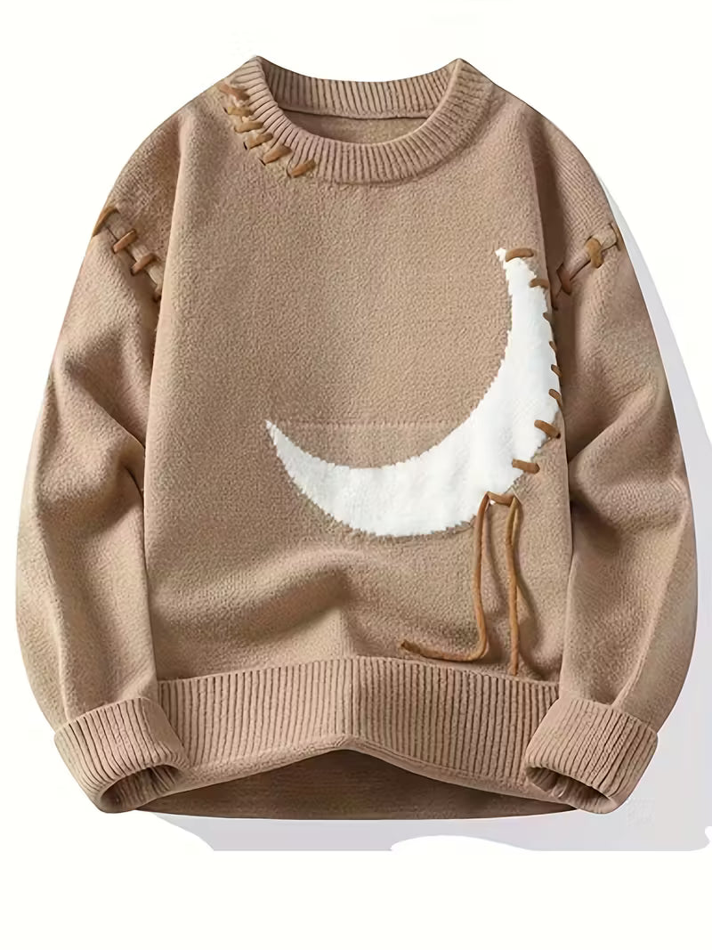 Swetway Men’s Loose Fit Distressed Sweater – Asymmetrical Hem, Black