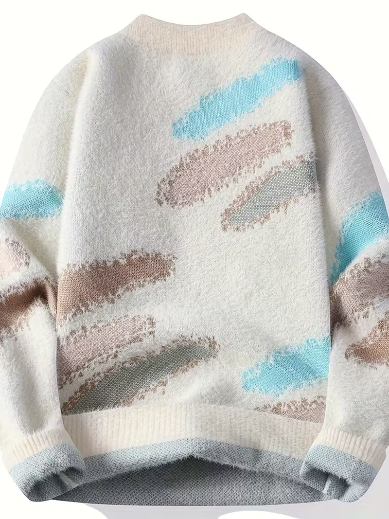 Swetway Men’s & Teen Casual Round Neck Sweater – Soft Beige Knit Pullover