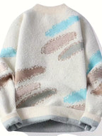 Swetway Men’s & Teen Casual Round Neck Sweater – Soft Beige Knit Pullover